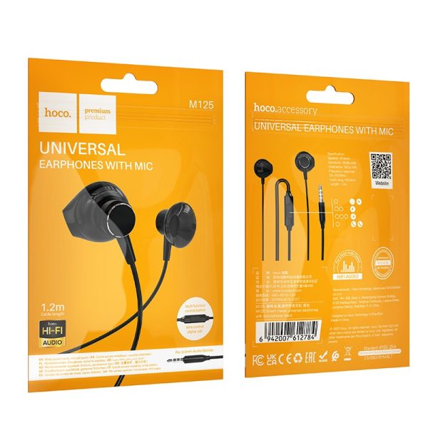 Headphones Hoco M125 3.5mm black - Image 4