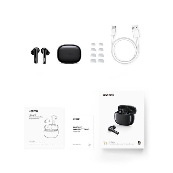 Wireless headphones Ugreen WS106 HiTune T3 Active Noise-Cancelling Earbuds black - Image 3
