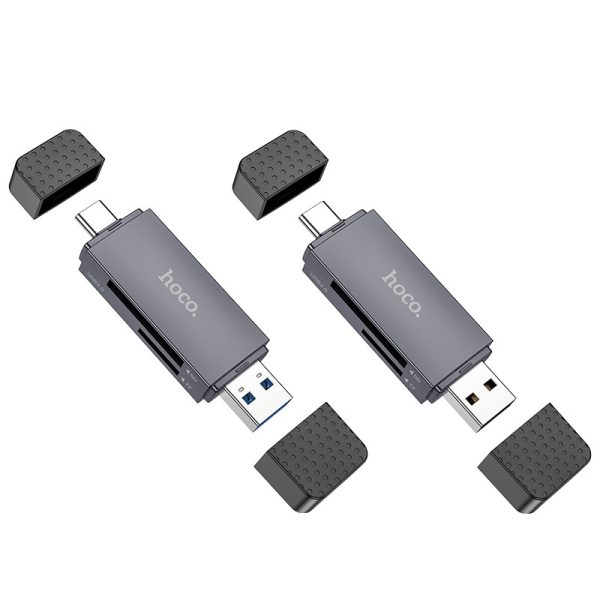 Memory card reader Hoco HB45 USB-C/USB-A 2-in-1 USB3.0 grey - Image 3