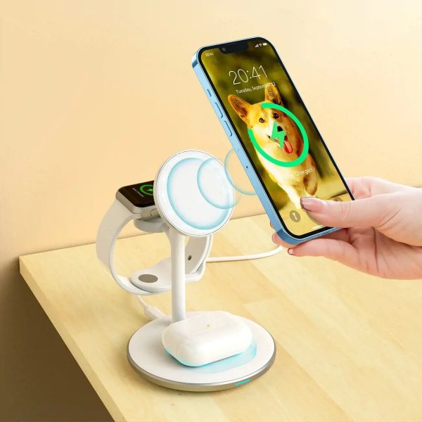 Wireless charger Choetech T585-F 3-in-1 15W white - Image 3