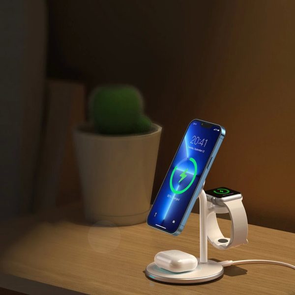Wireless charger Choetech T585-F 3-in-1 15W white - Image 4