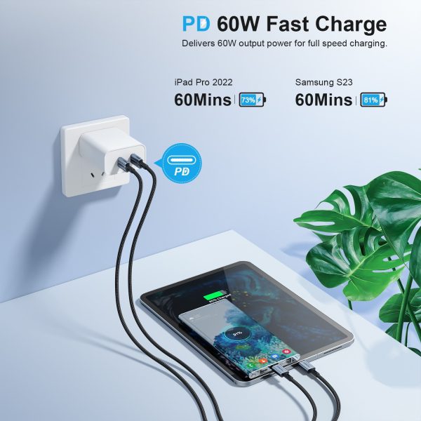 USB кабель Choetech XCC-1015 USB-C to USB-C PD60W 2.0m черный — изображение 4