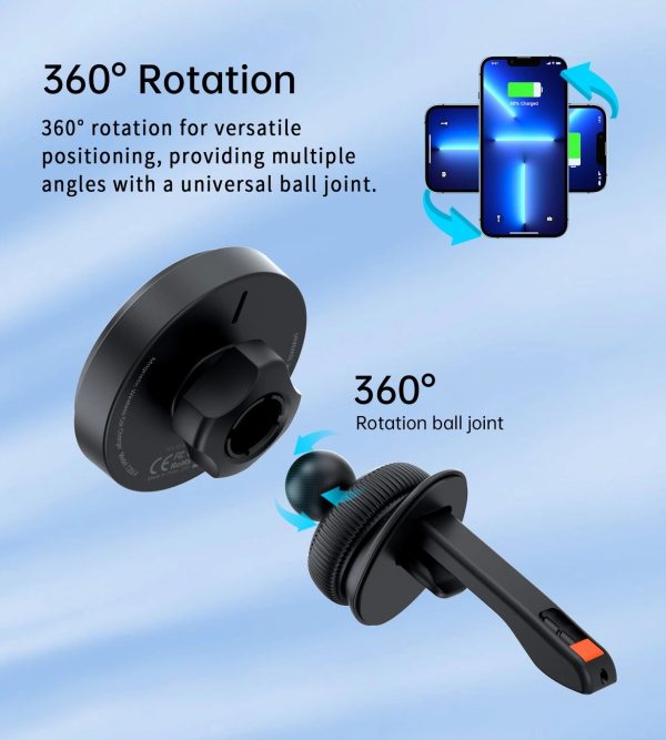 Car charger-holder Choetech T205-F MagSafe 15W MagSafe 15W black - Image 3