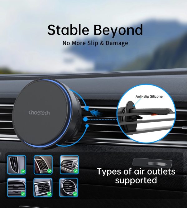 Car charger-holder Choetech T205-F MagSafe 15W MagSafe 15W black - Image 4