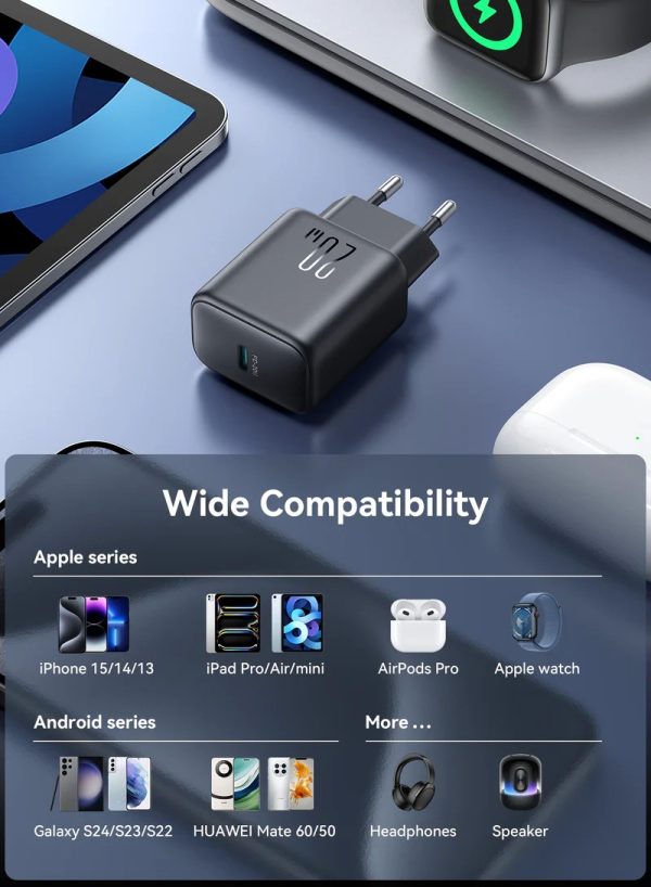 Сетевая зарядка Joyroom JR-TCF20 20W USB-C + USB-C to USB-C cable 1.0m белая — изображение 4