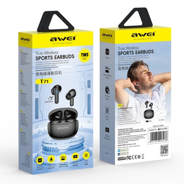 Wireless headphones Awei T71 black - Image 4