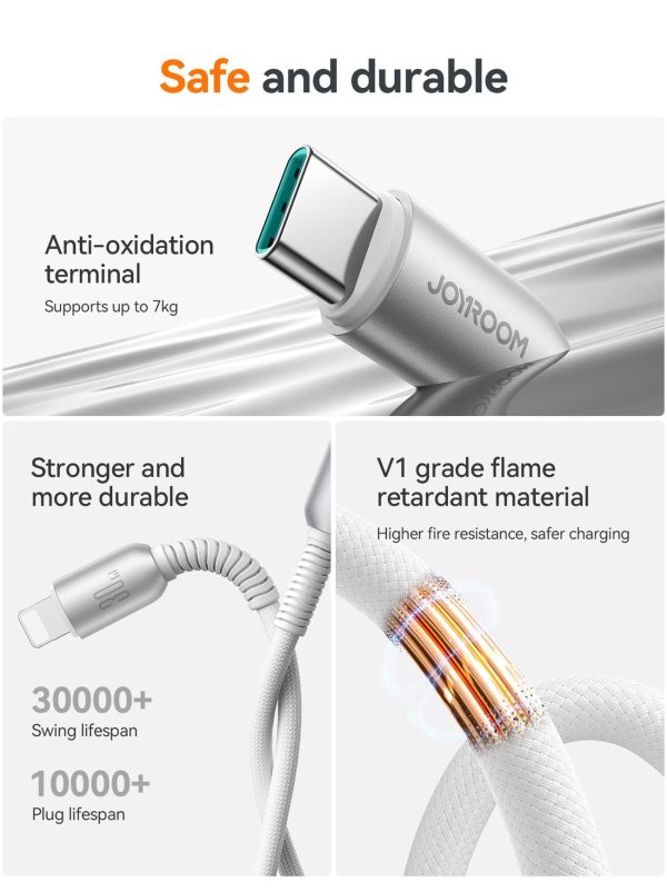 USB cable Joyroom S-A51 USB-C to Lightning 30W 1.2m light gray - Image 4