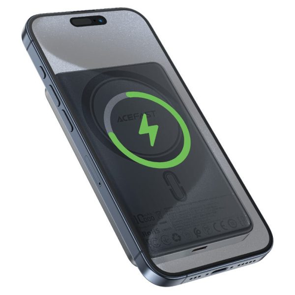 External battery Power Bank Acefast M12-10000 PD20W Magnetic Wireless 10000mAh black — изображение 2