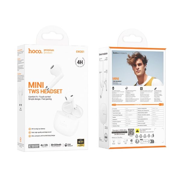 Wireless headphones Hoco EW201 white - Image 4