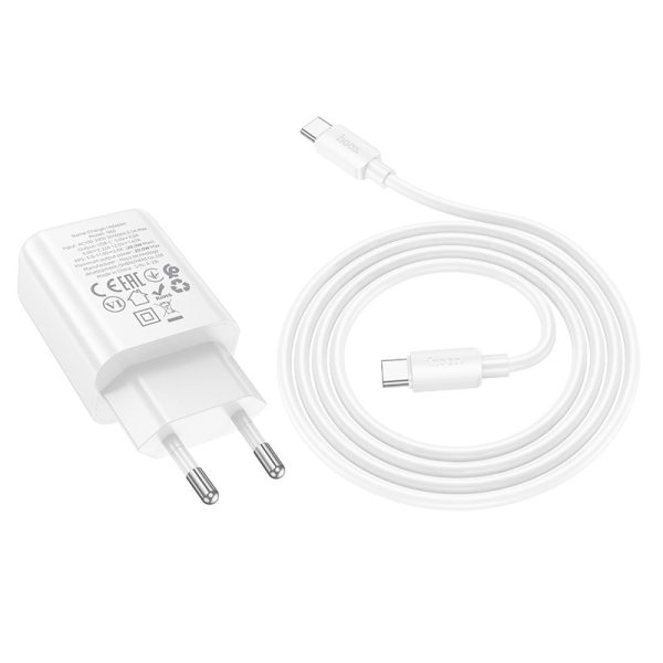 Charger Hoco N60 20W GaN USB-C + USB-C to USB-C cable 1.0m white — изображение 2