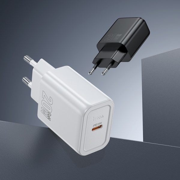 Charger Hoco N60 20W GaN USB-C + USB-C to USB-C cable 1.0m white — изображение 4