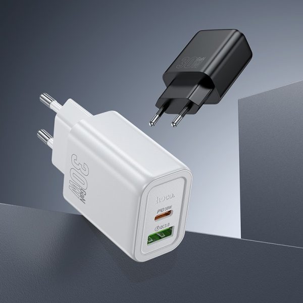Сетевая зарядка Hoco N63 30W GaN USB-C/USB-A белая — изображение 4