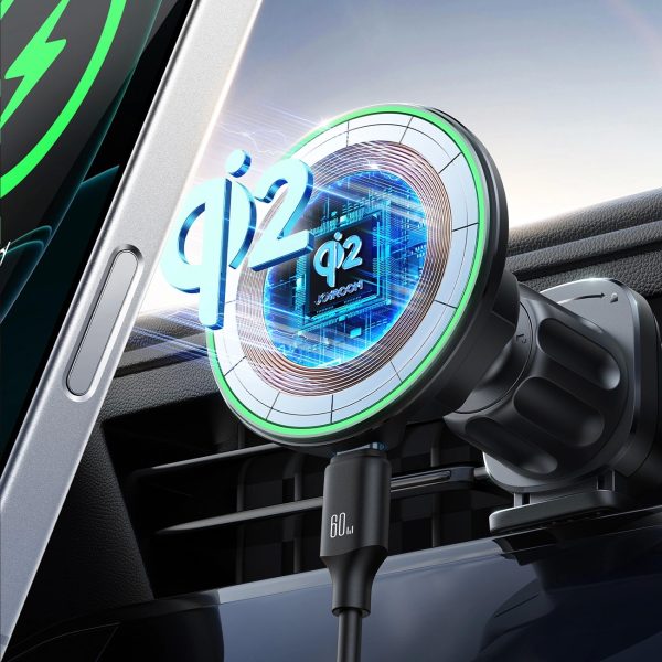 Car charger-holder magnetic Joyroom JR-ZS412 Qi2 MagSafe 15W black - Image 4