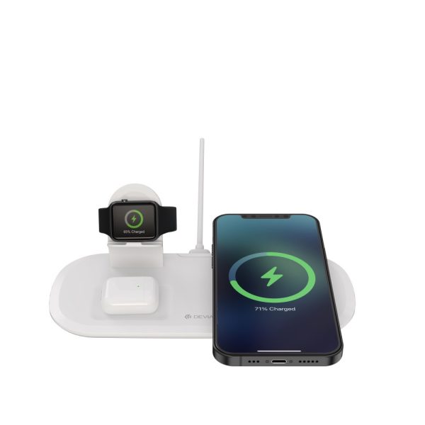 Wireless charging Devia 3in1 Smart Phone, Apple Watch, Airpods white - Image 3