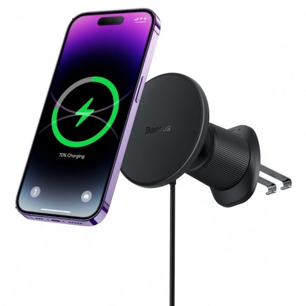 Car charger-holder magnetic Baseus CW01 MagSafe 15W black C40141001111-00 - Image 2