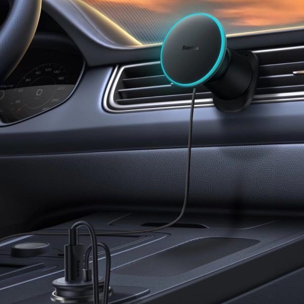 Car charger-holder magnetic Baseus CW01 MagSafe 15W black C40141001111-00 - Image 3