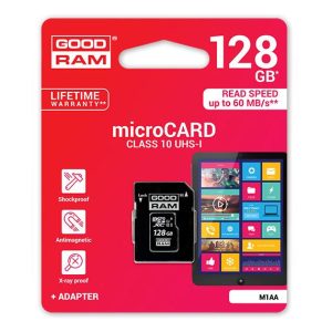 Карта памяти GOODRAM MicroSD 128Gb (class 10) + SD Адаптер