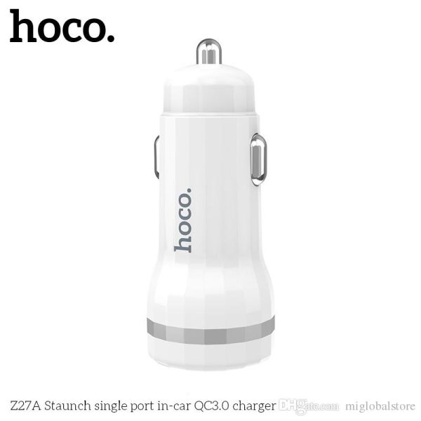 Автомобильная зарядка HOCO Z27A Staunch Quick Charge  3.0 (3.1A) белая