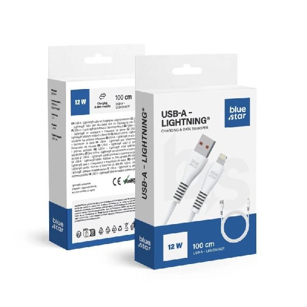 USB кабель Blue Star (DC99I) lightning (12W 2A) 1m белый