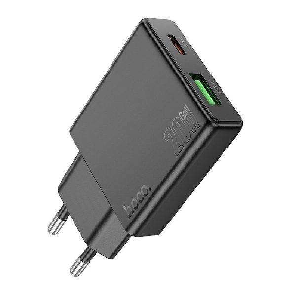 Сетевая зарядка HOCO Slim N38 (1xUSB-C; 1xUSB 20W) черная