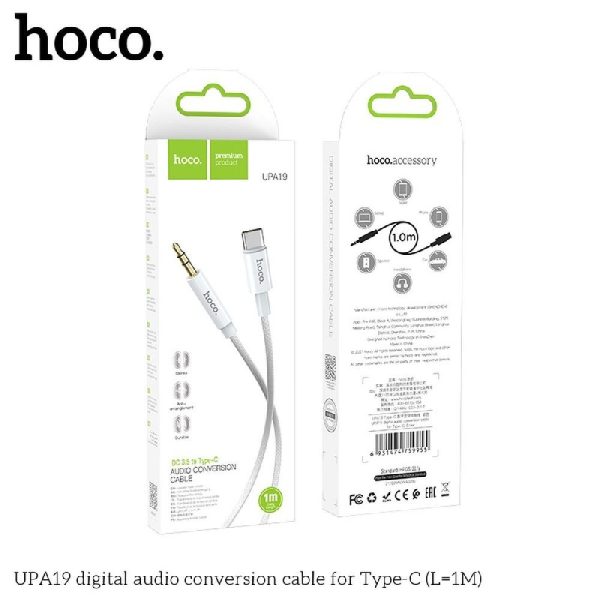 Аудио адаптер HOCO (UPA19) из USB-C в 3,5mm 1m серебряный