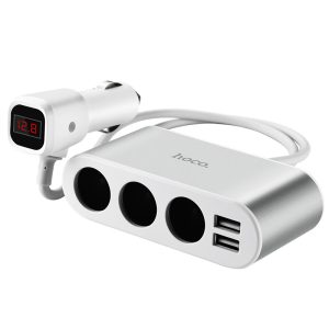 Автомобильная зарядка Hoco Z13 c 2xUSB и развилкой на 3 порта