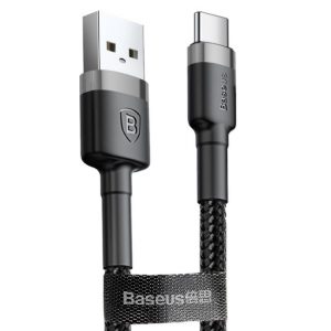 USB кабель Baseus Cafule microUSB 1.0m 2.4A серо-черный CAMKLF-BG1