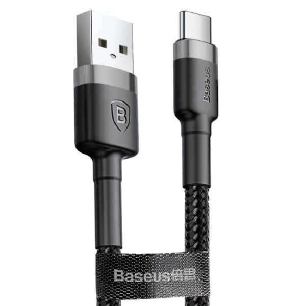 USB кабель Baseus Cafule microUSB 1.0m 2.4A серо-черный CAMKLF-BG1