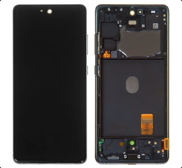 LCD screen Samsung G780F S20 FE with touch screen and frame original Cloud Navy (service pack)