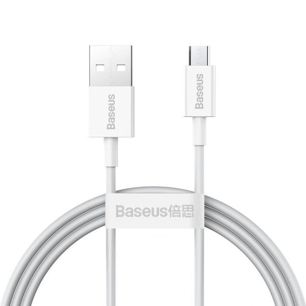 USB кабель Baseus Superior c USB на microUSB 2A 1.0m белый CAMYS-02