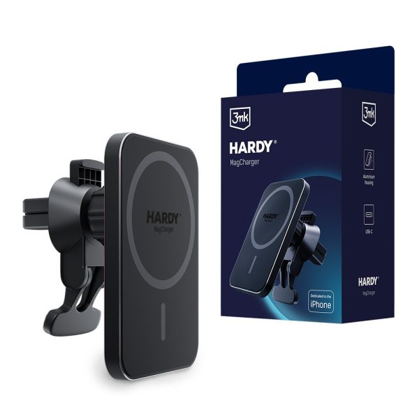 Автомобильная зарядка-держатель 3mk Hardy MagCharger 15W черная