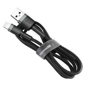 USB кабель Baseus Cafule USB-A to Lightning 2.4A 1.0m серый-черный CALKLF-BG1