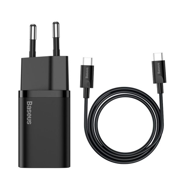 Charger Baseus Super Si 25W USB-C + USB-C to USB-C cable 1.0m black TZCCSUP-L01