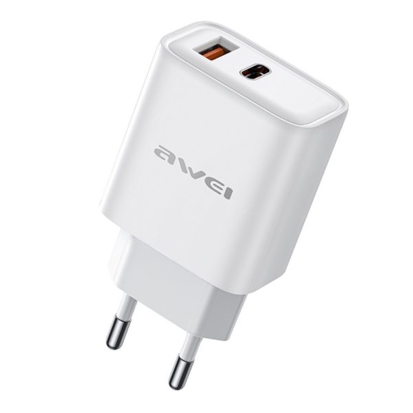 Сетевая зарядка Awei PD81-EU 22.5W USB-A/USB-C белая