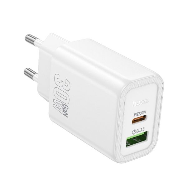 Сетевая зарядка Hoco N63 30W GaN USB-C/USB-A белая