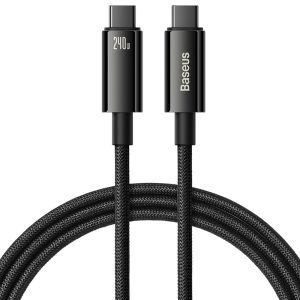 USB кабель Baseus Tungsten PD20W USB-C to USB-C 1.0m черный CAWJ040001